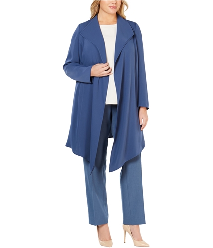 Anne Klein Womens Draped Jacket navy 1X
