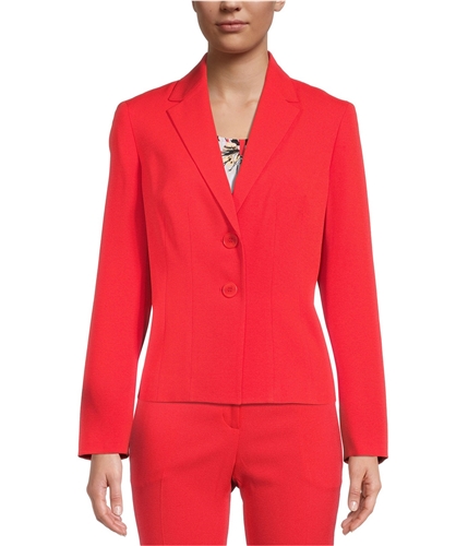 Kasper Womens Solid Two Button Blazer Jacket scarlet 4