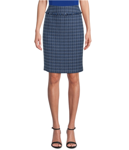 Kasper Womens Tweed Pencil Skirt blue 12