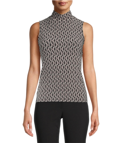 Anne Klein Womens Speakeasy Sleeveless Basic T-Shirt black XXS