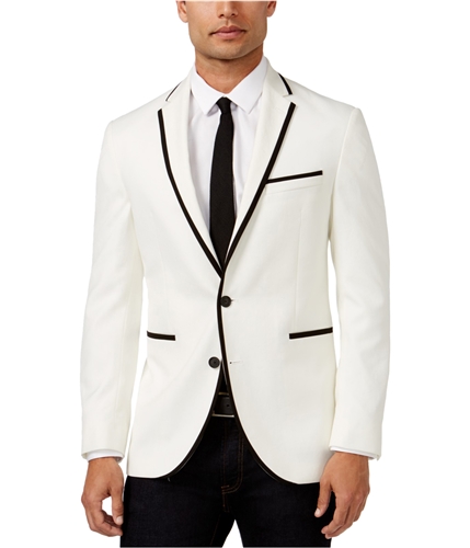 Kenneth Cole Mens Slim Fit Two Button Blazer Jacket white 38