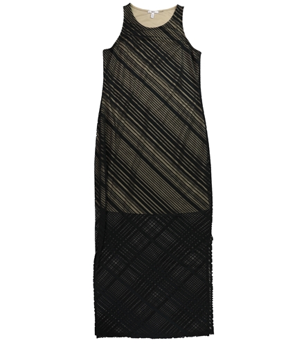 bar III Womens Striped Maxi Dress blackcombo S