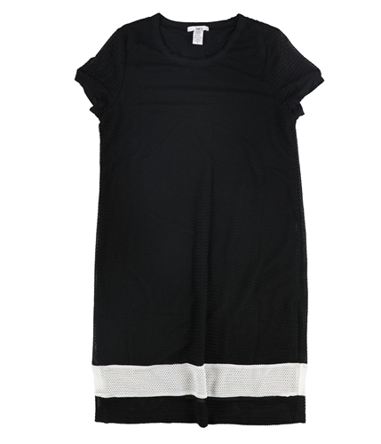 bar III Womens Textured Shirt Dress deepblack S