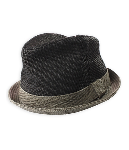 American Rag Mens Stripe Ribbon Straw Fedora Trilby Hat black S/M