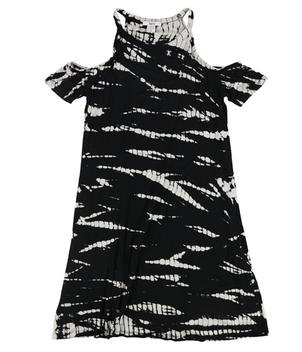 bar III Womens Printed Cold-Shoulder Bodycon Dress blackcombo XXS