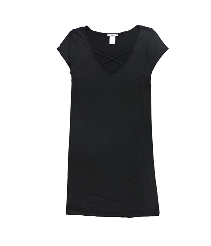 bar III Womens SS Shirt Dress deepblack M