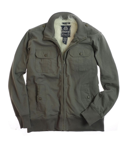 American Rag Mens Sherpa Lined Fashion Fleece Military Jacket gargoyle XL
