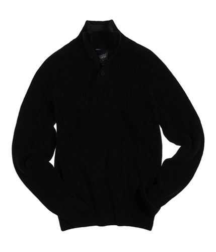 American Rag Mens 1/4 Button Up Knit Sweater black S