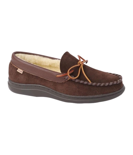 L.B. Evans Mens Atlin Moccasin Scuff Slippers chocolate 10