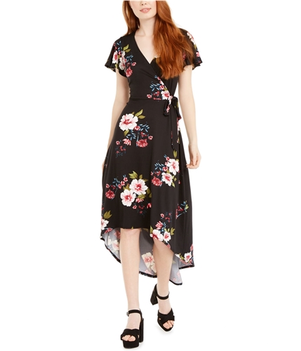 BCX Womens Floral High-Low Dress black 2XL
