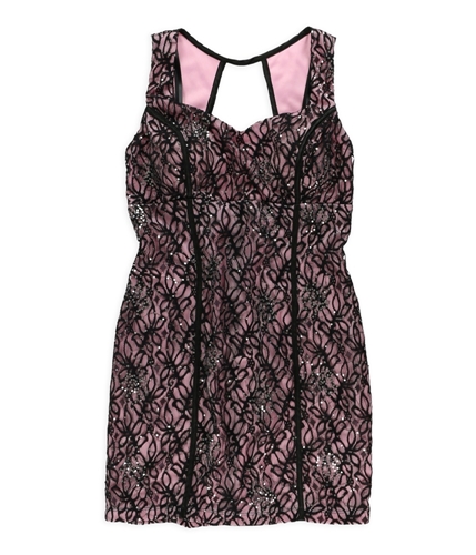 BCX Womens Lace Sequin Tank Dress pink 7