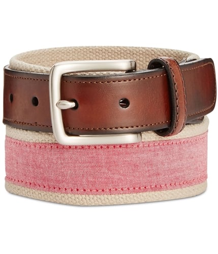 Club Room Mens Chambray Woven Belt red 32