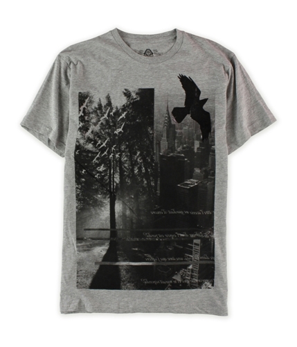 American Rag Mens Forest To City Flight Graphic T-Shirt hthrgrey L