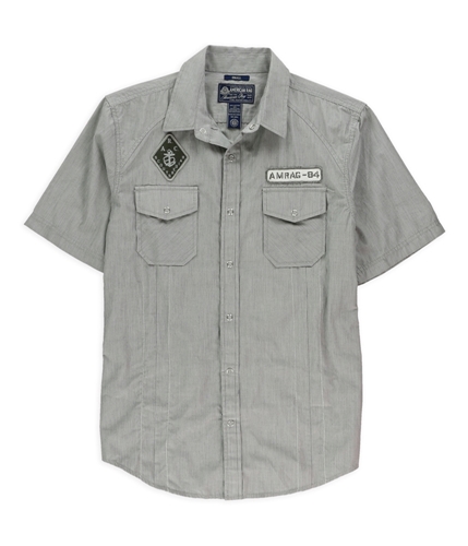 American Rag Mens Striped Work Button Up Shirt brightwhite S