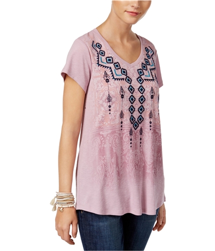Style&co. Womens Embroidered Graphic T-Shirt mkberry XL
