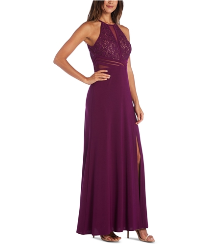 Morgan & Co. Womens Lace Gown Dress darkblue 3