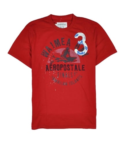 Aeropostale Mens Waimea Bay 3 Graphic T-Shirt redclay S