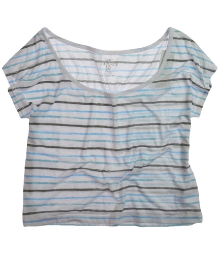Ecko Unltd. Womens Open Nk Painted Stripe Graphic T-Shirt aquablue S