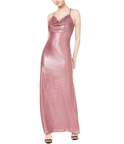 Morgan & Co Womens Shimmer Gown Dress mauve 3