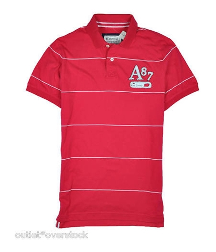 Aeropostale Mens A87 Reg Issue Stripe Rugby Polo Shirt black XL