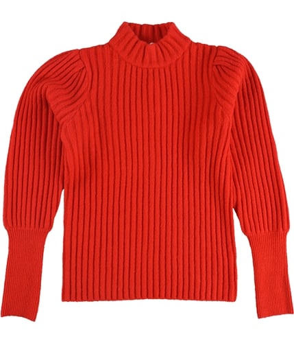 Leyden Womens Ribbed Mock Neck Pullover Sweater red M