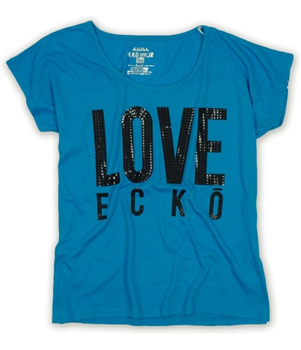 Ecko Unltd. Womens Open Nk Love Ss Graphic T-Shirt bluejewel XS