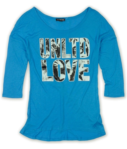 Ecko Unltd. Womens Ls Animal Love Opnk Graphic T-Shirt riverblu XS