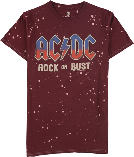 Junk Food Womens ACDC Rock Or Bust Graphic T-Shirt maroon XS