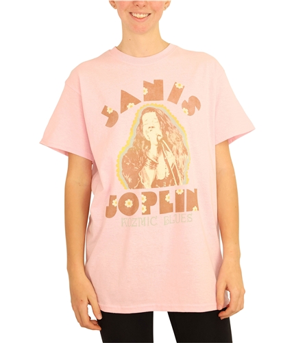 Junk Food Womens Janis Joplin Kozmic Blues Graphic T-Shirt pink XS