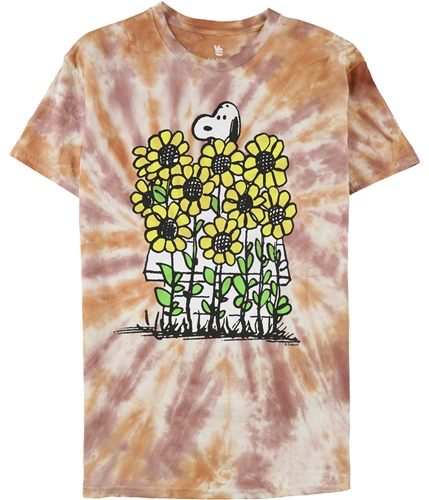 Junk Food Mens Snoopy Flowers Graphic T-Shirt tiedye XS