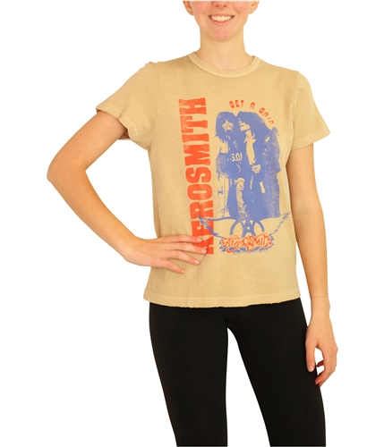 Junk Food Womens Aerosmith Get A Grip Tour '93 Graphic T-Shirt beige XXS