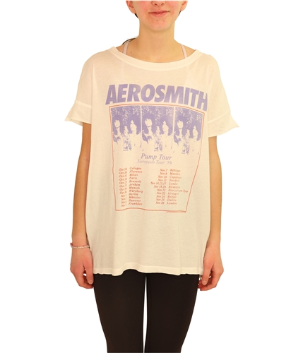 Junk Food Womens Aerosmith Pump Tour Graphic T-Shirt ivory XXS