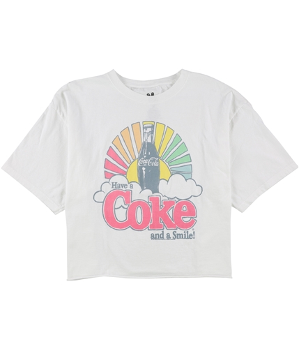 Junk Food Womens Coke And Smile Cropped Graphic T-Shirt white XS