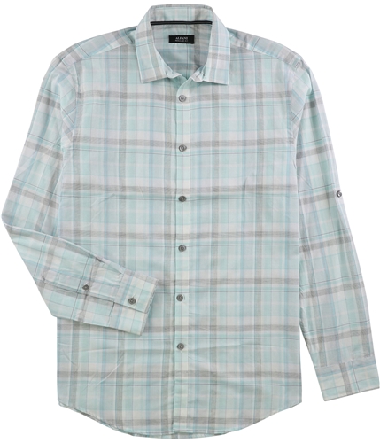 Alfani Mens Concord Plaid Button Up Shirt coolmist S