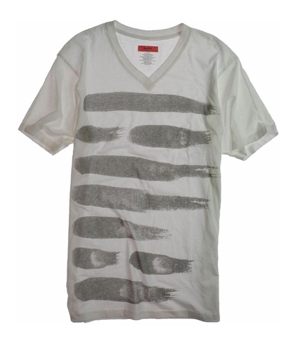 Alfani Mens Ss Hydro Stripe Vee Graphic T-Shirt whitepure L
