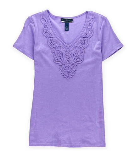 Karen Scott Womens Sequin Embellished T-Shirt lilacsachet XS