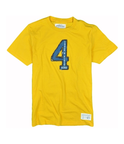 Aeropostale Mens Track & Field Graphic T-Shirt yellow XS