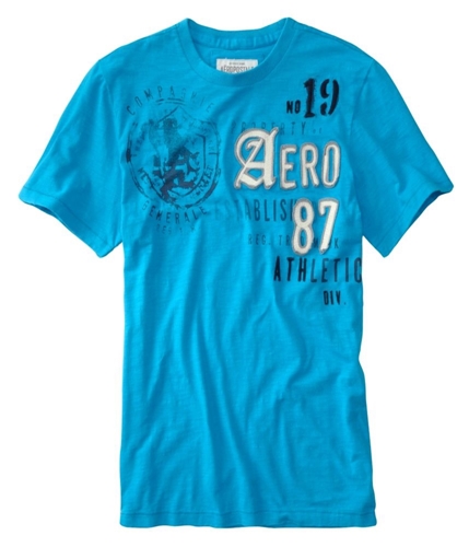 Aeropostale Mens Embroidered Aero 87 Graphic T-Shirt bahamaaqua XL