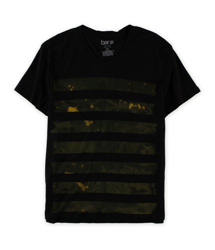 bar III Mens Bleach Striped Graphic T-Shirt trueolive XL