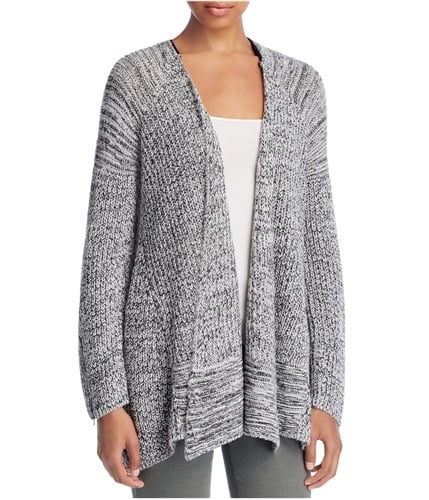 Heather Womens Zipper Sleeve Cardigan Sweater blkivory L
