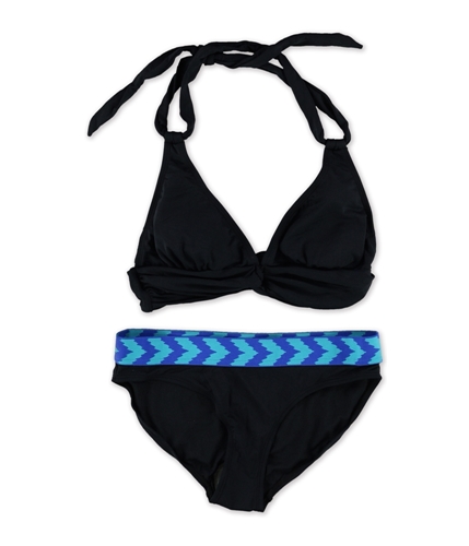Anne Cole Womens Halter Twist Brief 2 Piece Bikini black XS