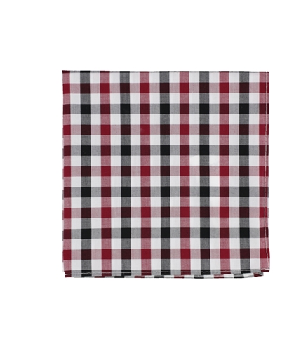 bar III Mens Cottica Gingham Pocket Square wine One Size