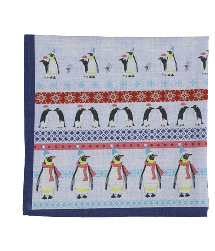 bar III Mens Penguin Pocket Square ltblue One Size