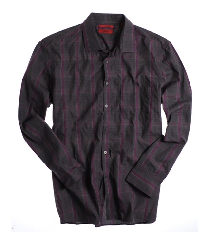Alfani Mens Ls Ewen Plaid Button Up Dress Shirt purplesmoke XL