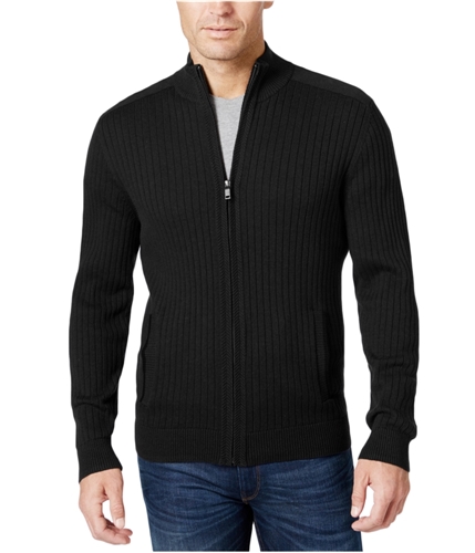 Alfani Mens Full-Zip Knit Sweater deepblack L