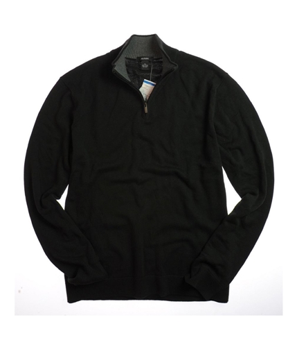 Alfani Mens Ls Solid 1/4 Zip Mck Knit Sweater blackbasic XL