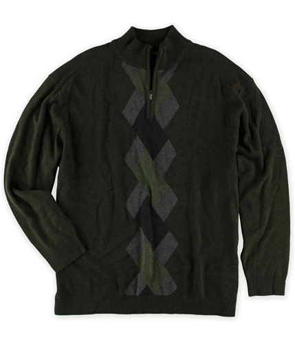 Alfani Mens Argyle 1/4 Zip Knit Sweater sprucehtr 4XLT