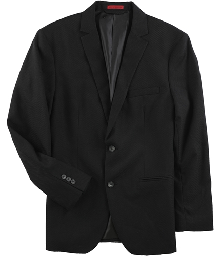 Alfani Mens Textured Two Button Blazer Jacket deepblack M