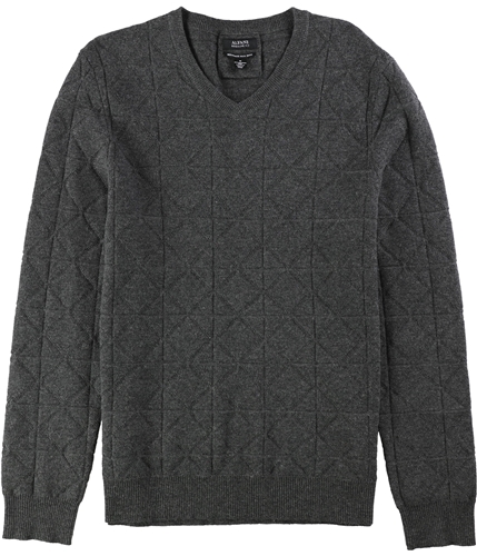 Alfani Mens V-Neck Wool Pullover Sweater charcoalht S