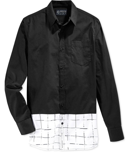American Rag Mens Foster Button Up Shirt deepblack S